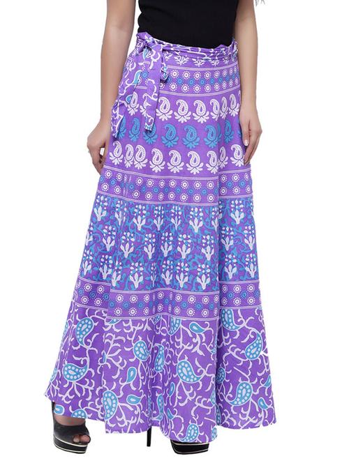 purple printed flared skirt - 18327744 - Very Small Image - 1