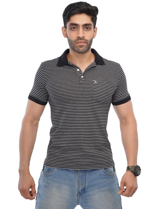 black striped polo t-shirt - 18327947 - Very Small Image - 1