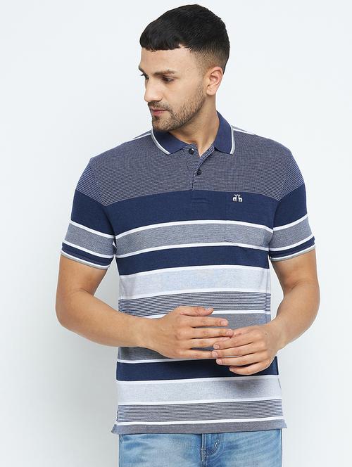 dark blue striped t-shirt - 18328108 - Very Small Image - 1