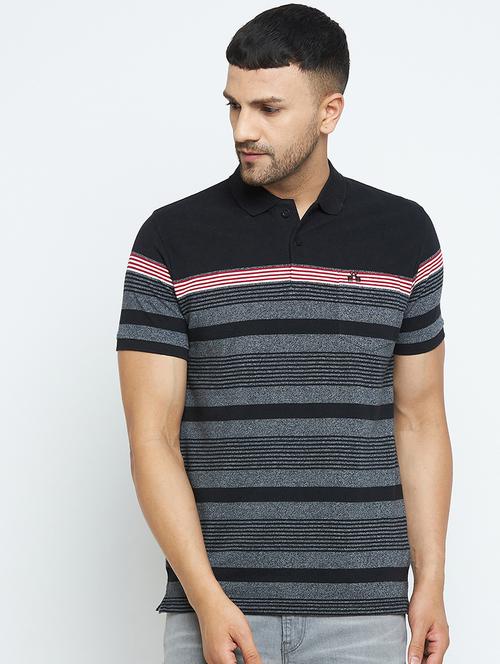 black striped polo t-shirt - 18328111 - Very Small Image - 1