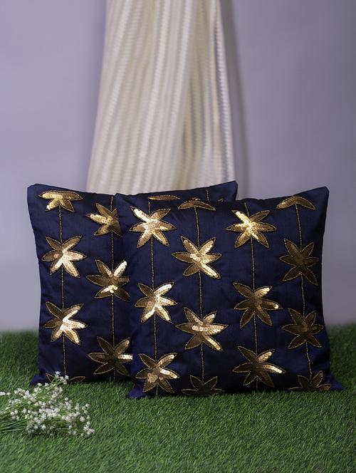 alina decor white embroidered set of 2 cushion covers - 18328546 - Very Small Image - 1