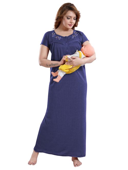 blue cotton maternity wear - 18330168 - Very Small Image - 1