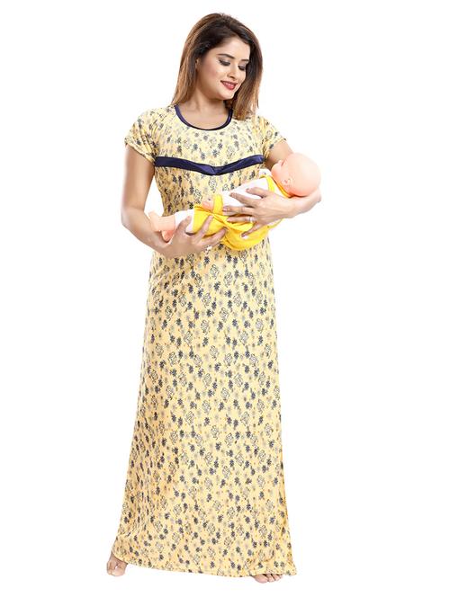 yellow satin maternity wear - 18330197 - Very Small Image - 1