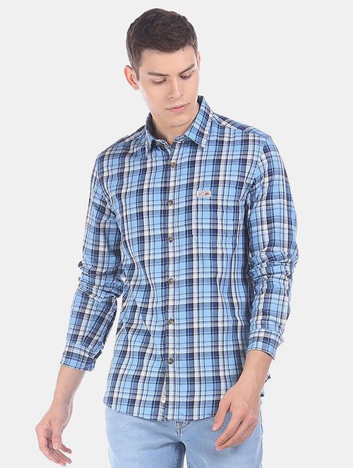 light-blue checkered casual shirt - 18330571 - Very Small Image - 1