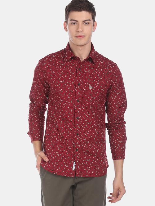 red printed casual shirt - 18330577 - Very Small Image - 1