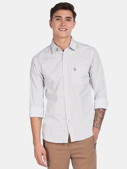 blue printed casual shirt - 18330587 - Very Small Image - 1