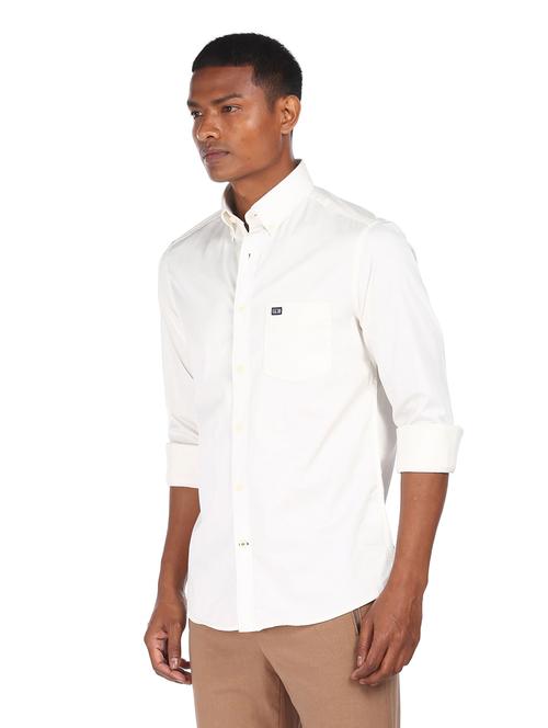 white   solid casual shirt - 18330616 - Very Small Image - 1