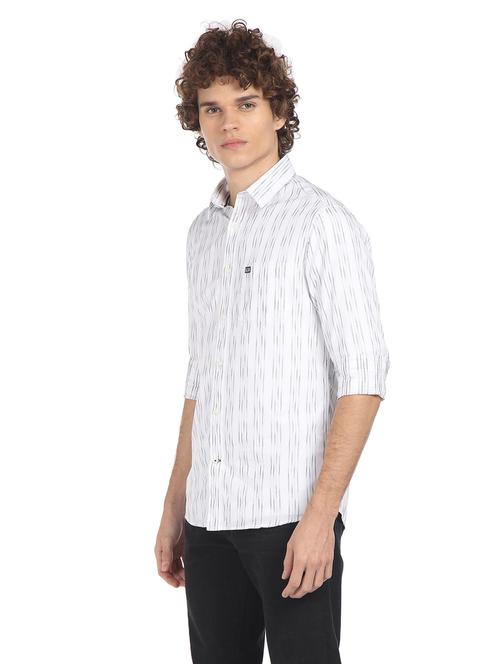 white  printed casual shirt - 18330640 - Very Small Image - 1