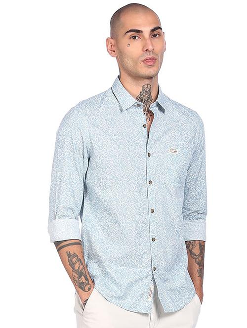 light-blue printed casual shirt - 18330658 - Very Small Image - 1