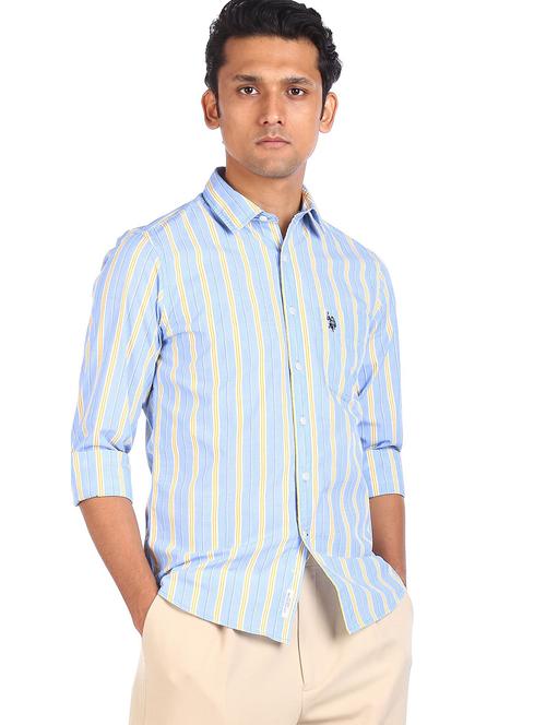 light-blue striped casual shirt - 18330751 - Very Small Image - 1