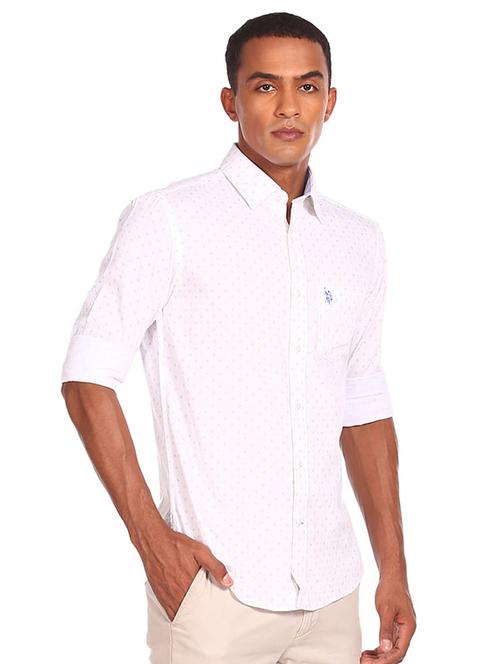 white printed casual shirt - 18330765 - Very Small Image - 1