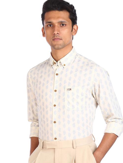 white printed casual shirt - 18330811 - Very Small Image - 1