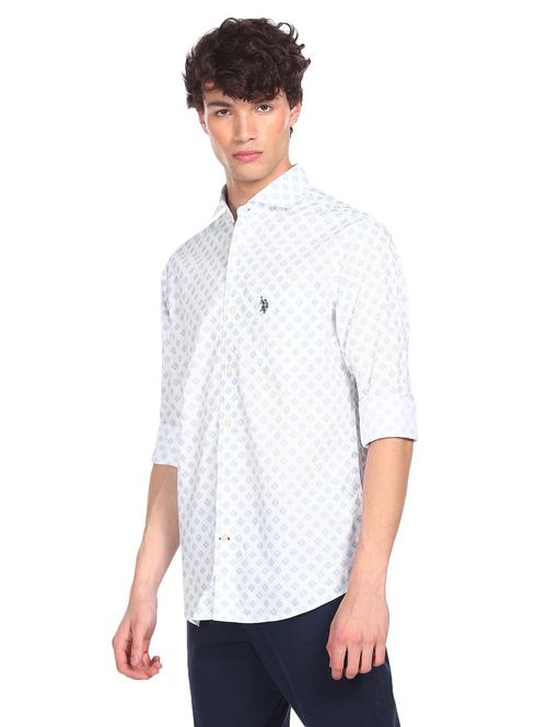 blue printed casual shirt - 18331053 - Very Small Image - 1