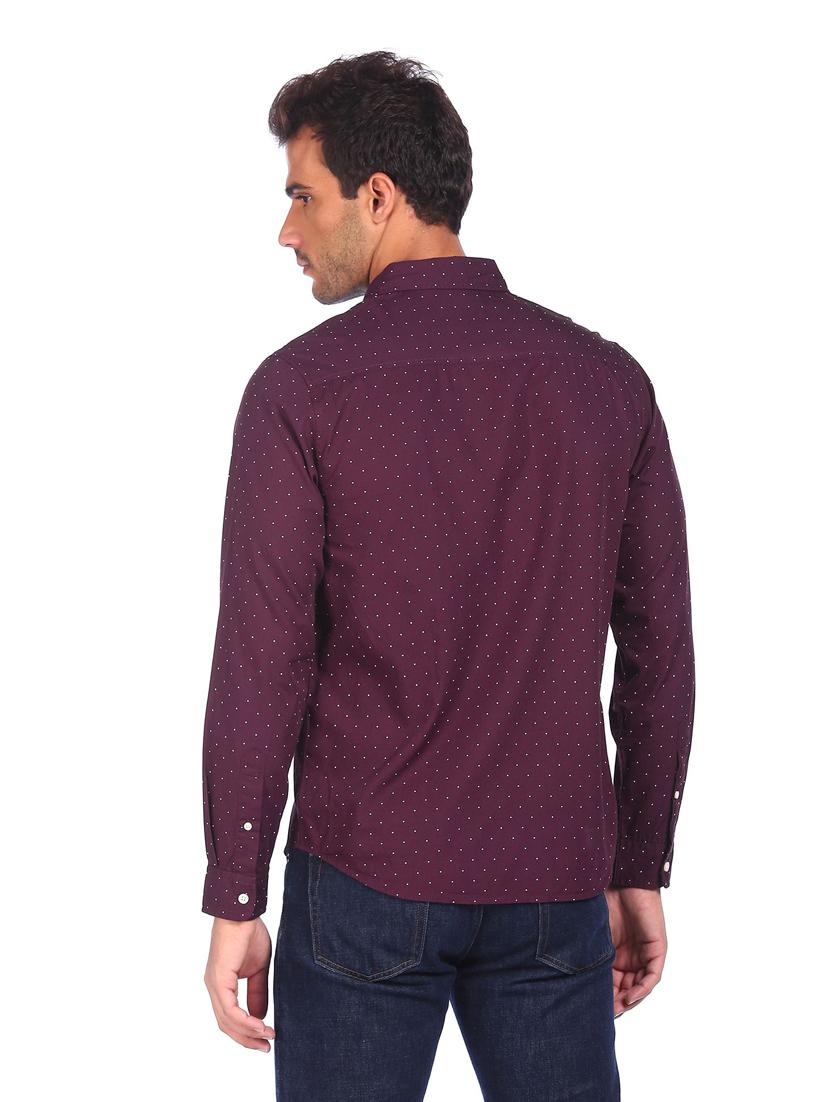 mens micro print casual shirt - 18331076 - Zoom Image - 2