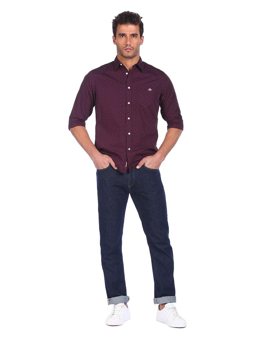 mens micro print casual shirt - 18331076 - Standard Image - 3