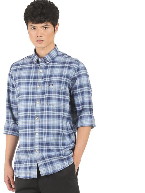 mens checks casual shirt - 18331221 - Very Small Image - 1