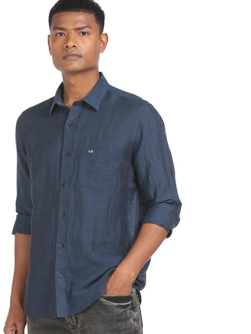 mens solid casual shirt - 18331224 - Very Small Image - 1