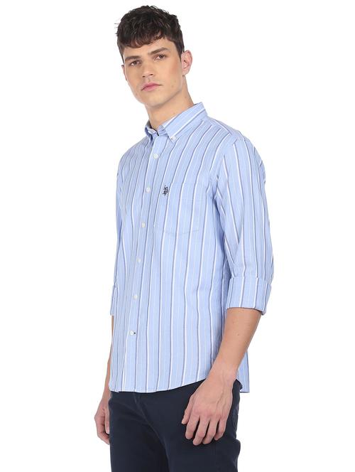 light-blue striped casual shirt - 18331697 - Very Small Image - 1