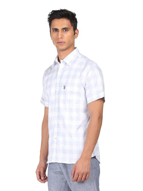 blue checkered casual shirt - 18331841 - Very Small Image - 1