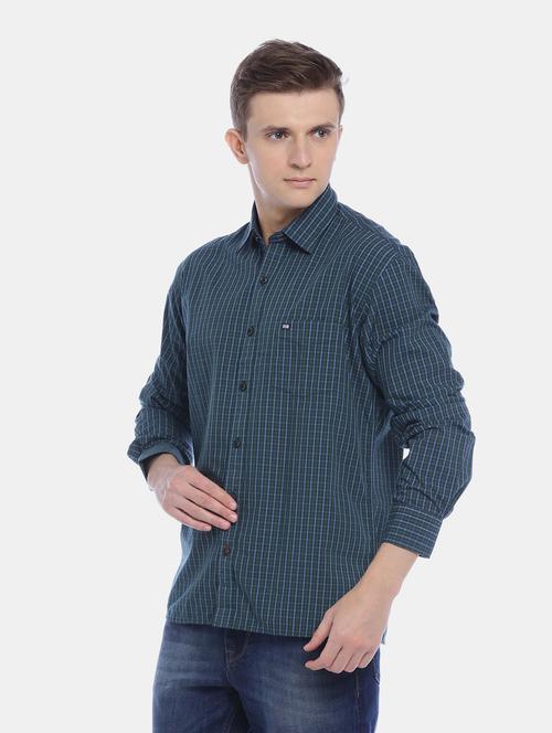 blue checkered casual shirt - 18332118 - Very Small Image - 1