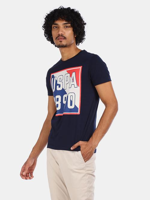 blue printed casual t-shirt - 18332213 - Very Small Image - 1
