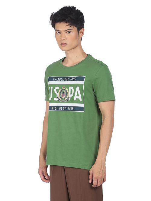 round neck chest printed t-shirt  - 18332421 - Very Small Image - 1