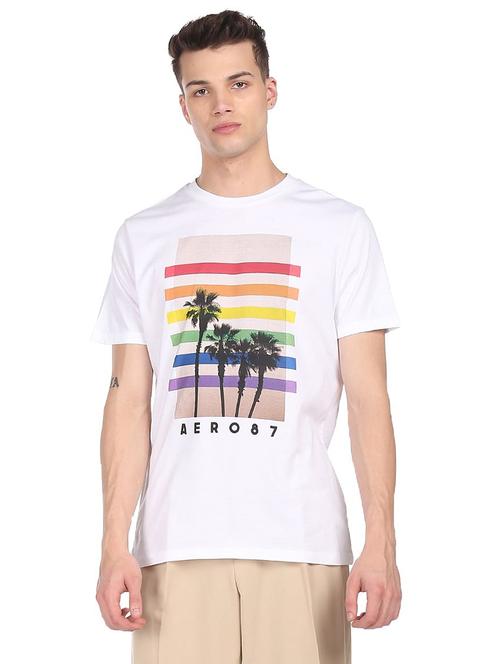 white front print t-shirt - 18332511 - Very Small Image - 1