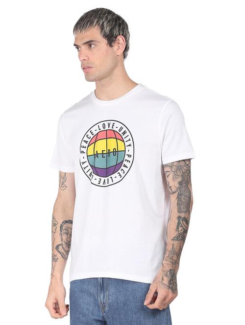 white front print t-shirt - 18332523 - Very Small Image - 1