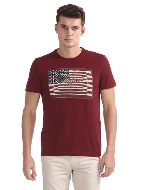 red chest print t-shirt - 18332873 - Very Small Image - 1