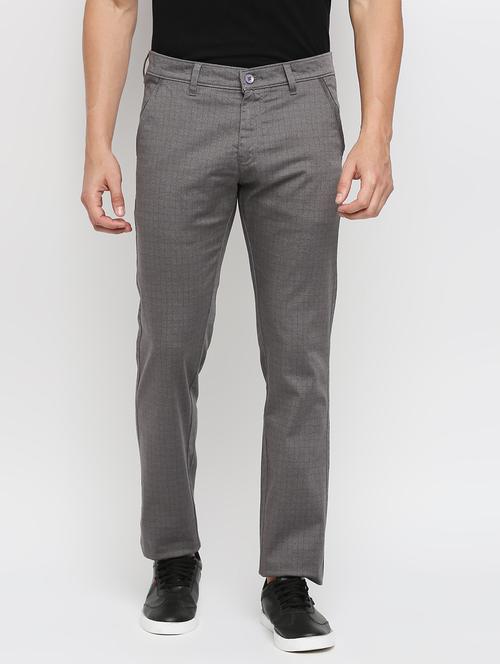 grey checkered chinos casual trouser - 18333415 - Very Small Image - 1