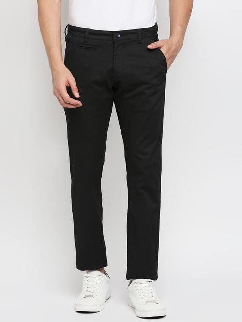 black solid chinos casual trouser - 18333418 - Very Small Image - 1