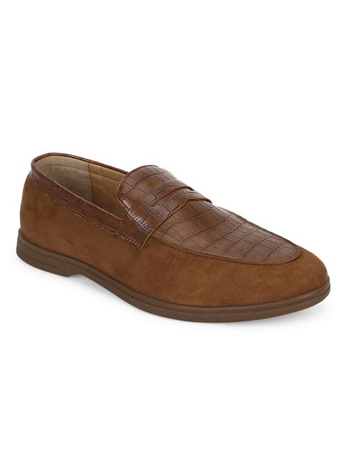 tan pu slip on loafers - 18333444 - Very Small Image - 1