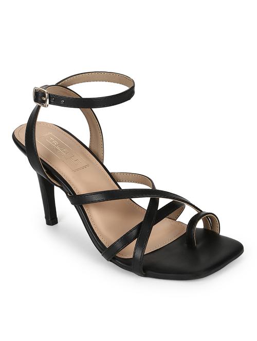 black pu ankle strap sandals - 18333515 - Very Small Image - 1