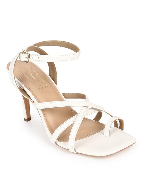 white pu ankle strap sandals - 18333516 - Very Small Image - 1