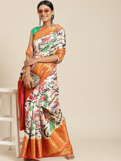 zari work woven saree  with blouse - 18334144 - Very Small Image - 1