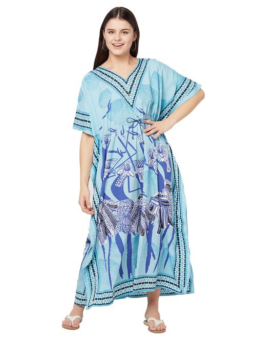 v-neck printed kaftan maxi dress - 18334789 - Very Small Image - 1