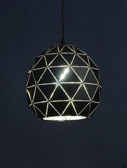 black metal hanging light by jainsons lights- m-107-bk-gd - without bulb - 18335456 - Very Small Image - 1