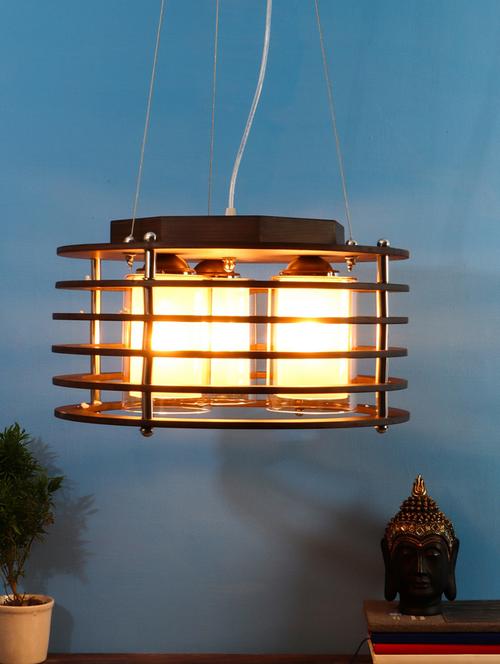 brown wood goden glass 16inch 3 light chandelier by jainsons lights- m-19-3lp-rd-gd - without bulb - 18335463 - Very Small Image - 1