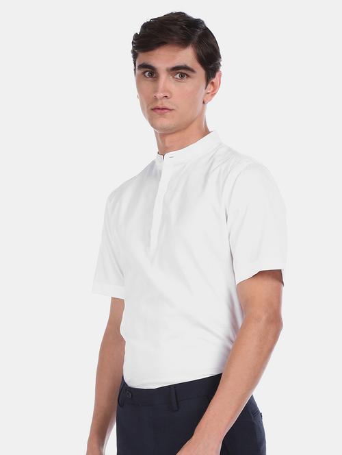 white solid formal shirt - 18335914 - Very Small Image - 1