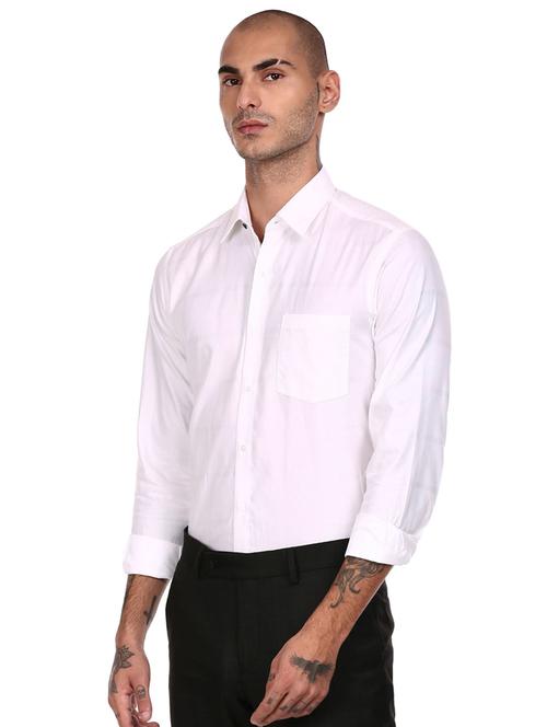white solid formal shirt - 18335937 - Very Small Image - 1