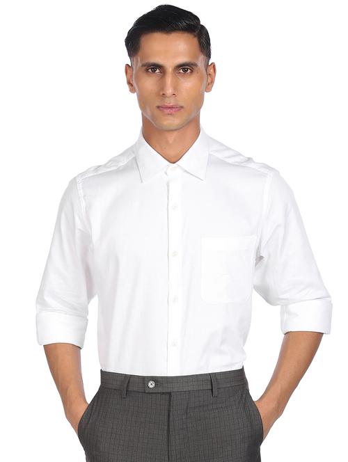 white solid formal shirt - 18335948 - Very Small Image - 1