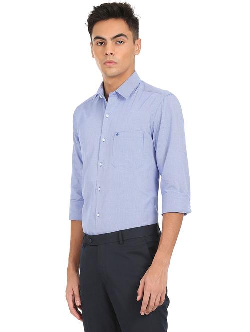blue houndstooth formal shirt - 18336122 - Very Small Image - 1
