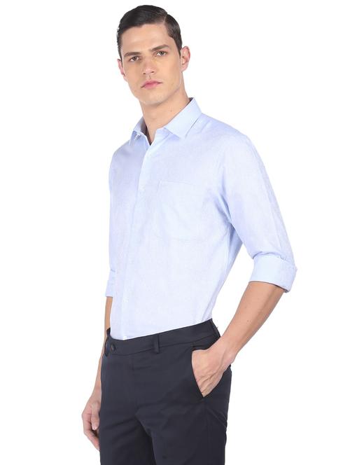 blue self-designed formal shirt - 18336135 - Very Small Image - 1