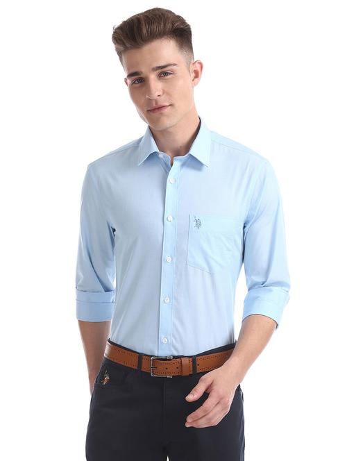 blue solid formal shirt - 18336264 - Very Small Image - 1