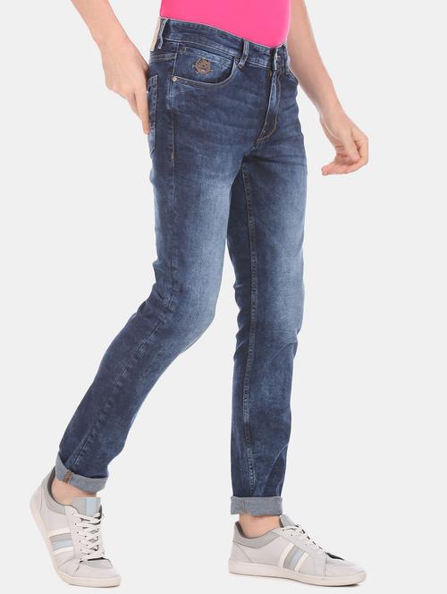 blue stone washed denim jean - 18336374 - Very Small Image - 1
