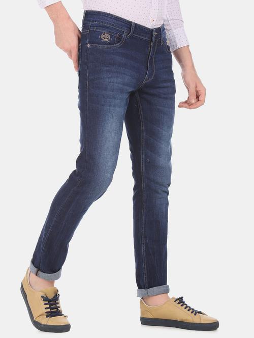 dark blue stone washed denim jean - 18336376 - Very Small Image - 1