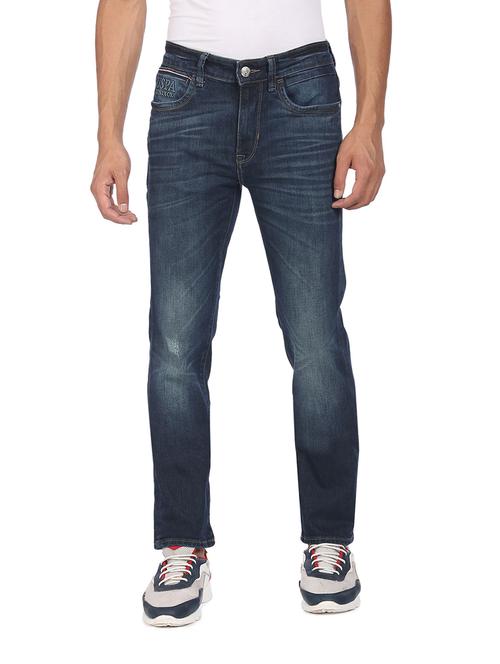 navy-blue light-washed denim jean - 18336416 - Very Small Image - 1