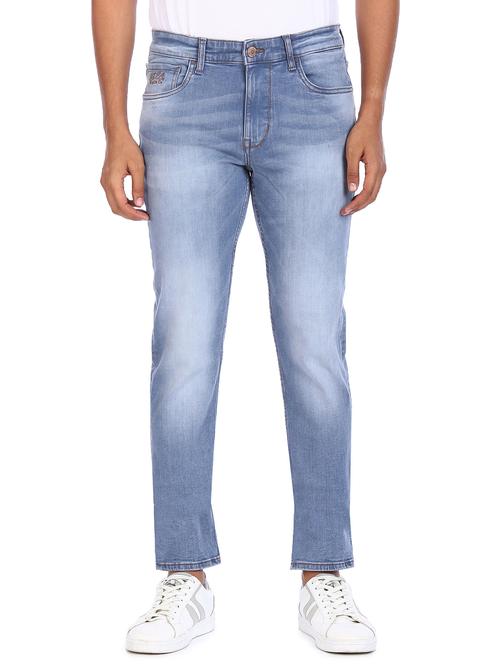 blue stone washed denim jean - 18336569 - Very Small Image - 1