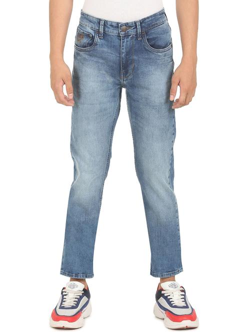 blue stone washed denim jean - 18336784 - Very Small Image - 1