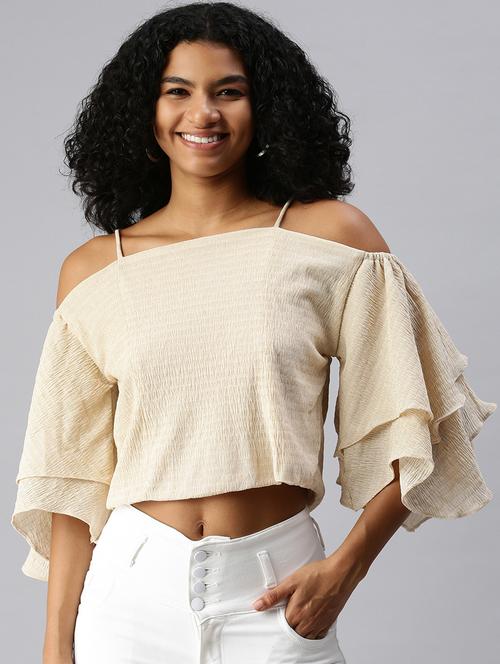 women's crop shoulder strap top - 18337157 - Very Small Image - 1